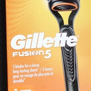 Gillette Fusion5 Razor with Black and Orange Design